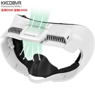 KKCOBVR K3 Face Fan for Quest 3, Ventilated Breathable Face Cover Cooling Comfort Head Strap