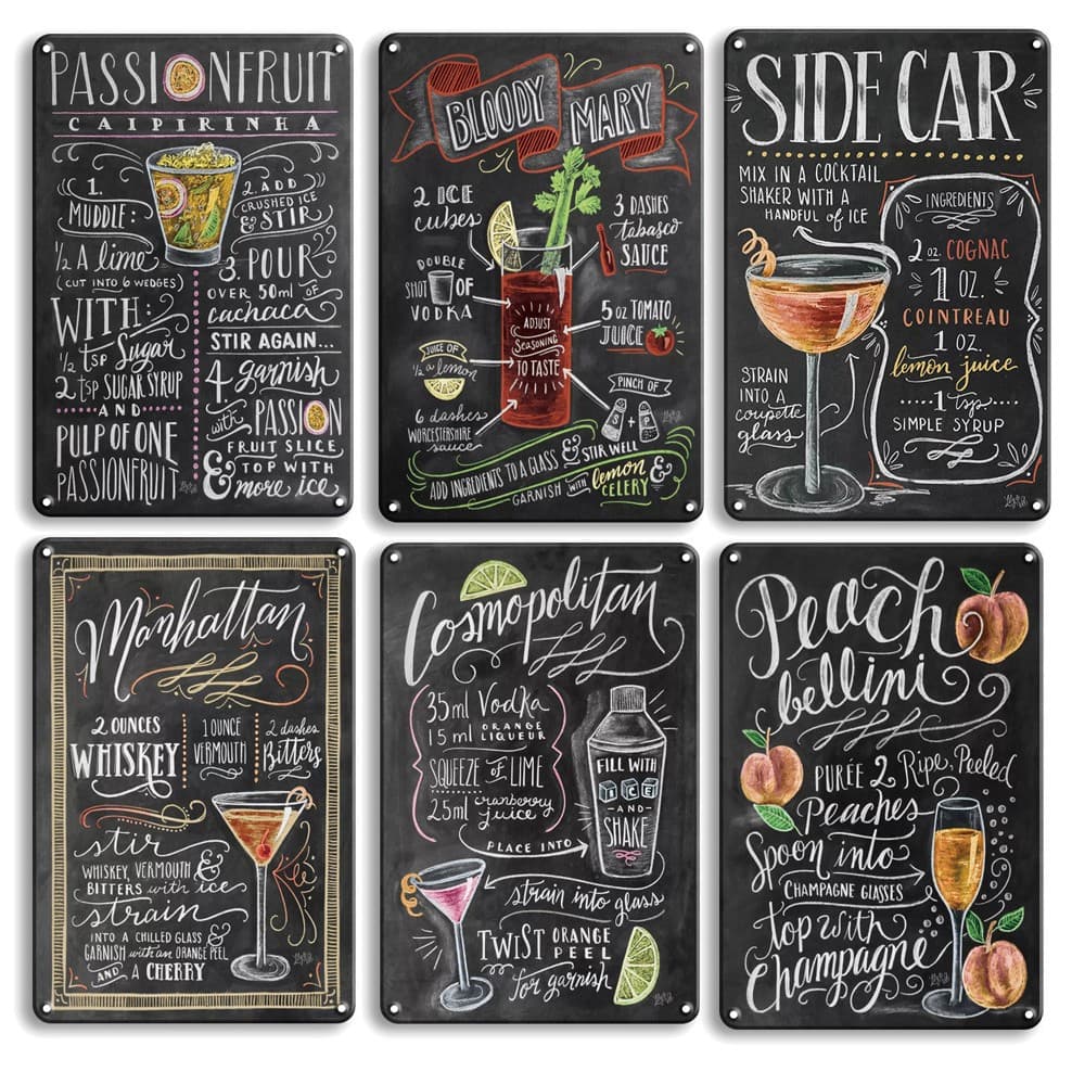 Retro Cocktail Tin Sign for Bars and Restaurants Wall Decor Wall Hanging Picture, Amazon AliExpress Supply