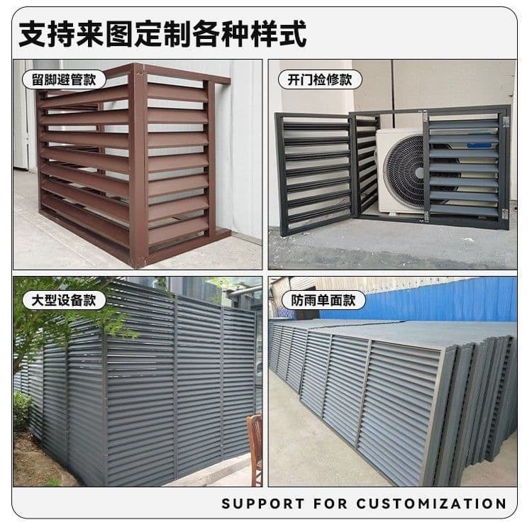 Aluminum alloy exterior wall rainproof and waterproof louvered ventilation opening, outdoor air conditioner outdoor unit cover, maintenance opening, air outlet