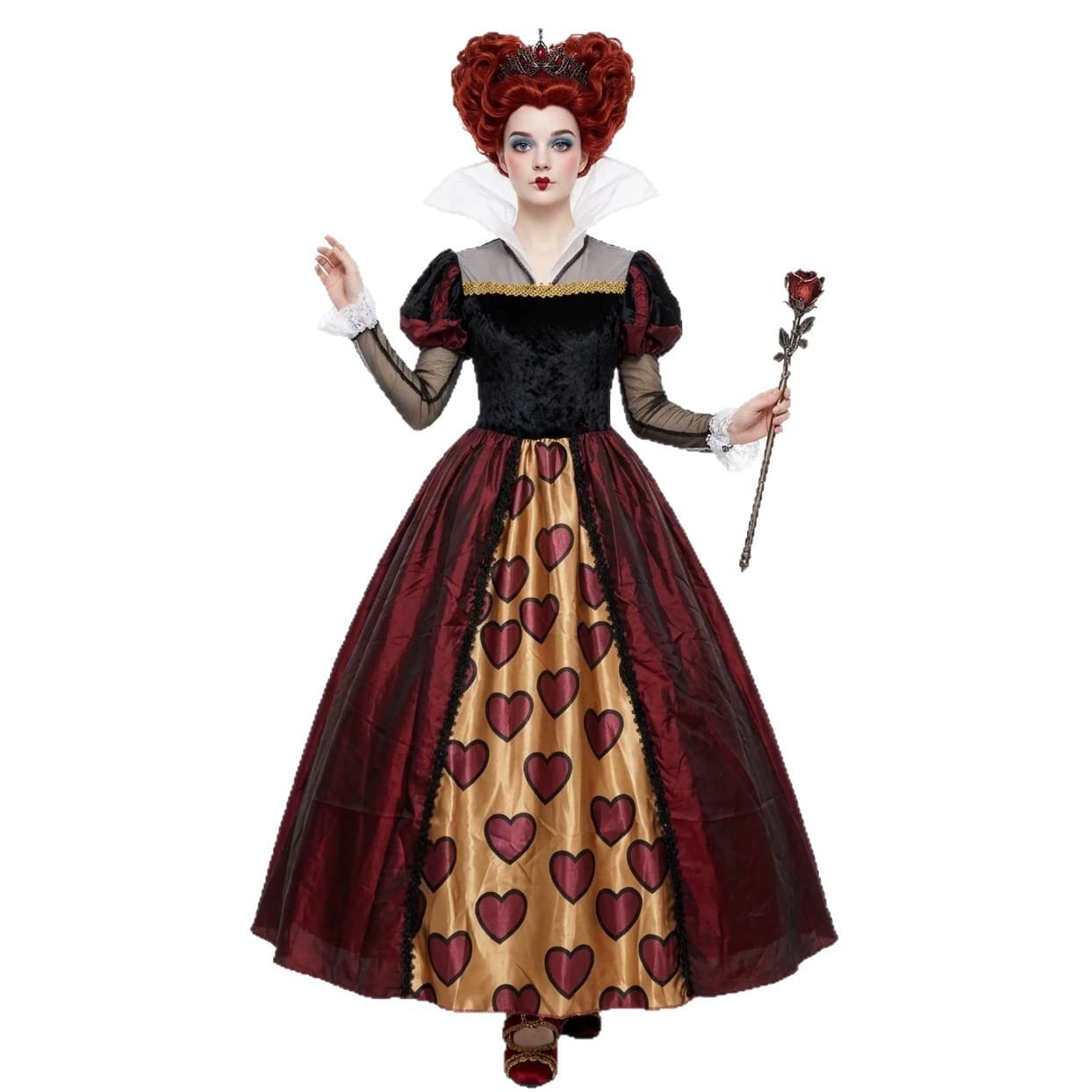 S-XXL Halloween Alice in Wonderland Red Queen cos costume Queen of Hearts stage costume