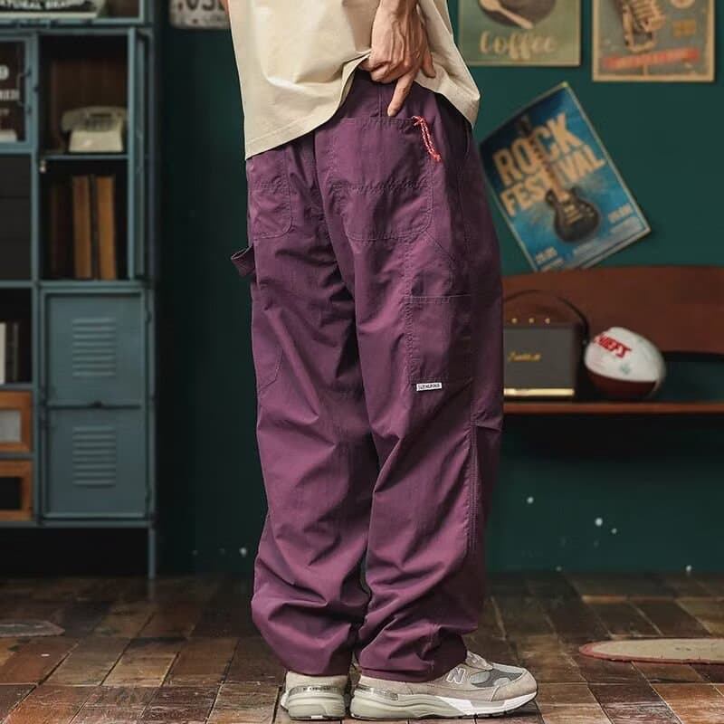 Japanese Style Trendy Brand Outdoor Camping Charge Pants Men's and Women's Cordwork Pants Thickened Waterproof Parachute Pants Straight Casual Long Pants