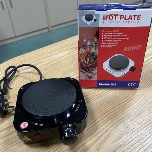 500W Mini Black Electric Hot Plate 220V Experimental Heating Furnace with 5-Level Temperature Control and Insulation, Factory Direct Supply