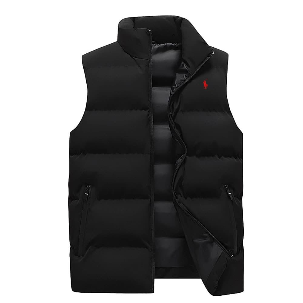 Cross-border men's vest, new winter fashion men's coat, shoulder warm vest, sleeveless stand collar down cotton jacket