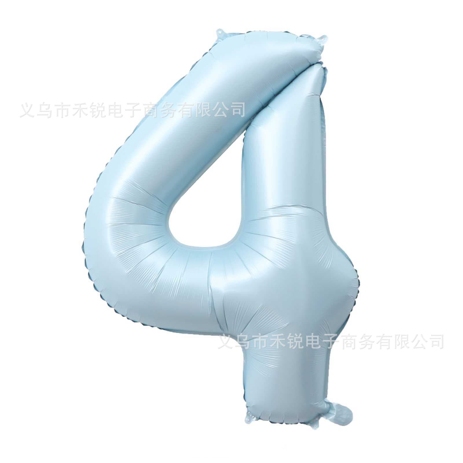 32-inch Medium American Baby Pink Numbered Aluminum Film Balloon, Baby Blue Balloon for First Birthday Party Scene Decoration