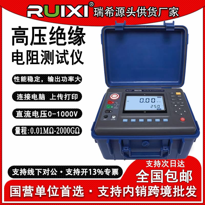 Ruixi TR6035B Insulation Resistance Tester, High Precision High Voltage Digital Megohmmeter, 10kV Insulation Resistance Meter, 5kV
