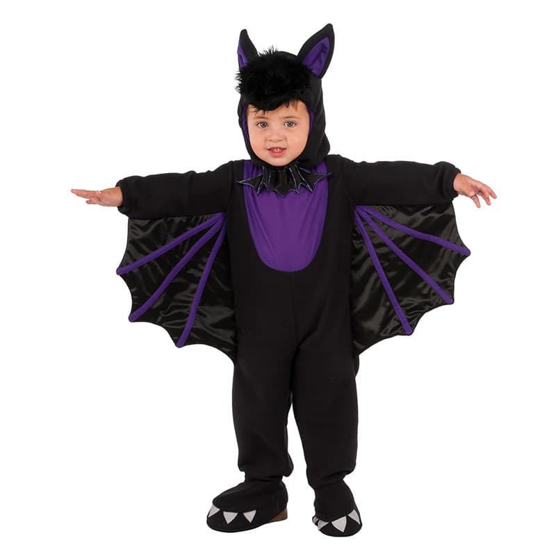 Children's Batman One-piece Bat Costume Winged Jumpsuit Purple Vampire Robe Party Outfit