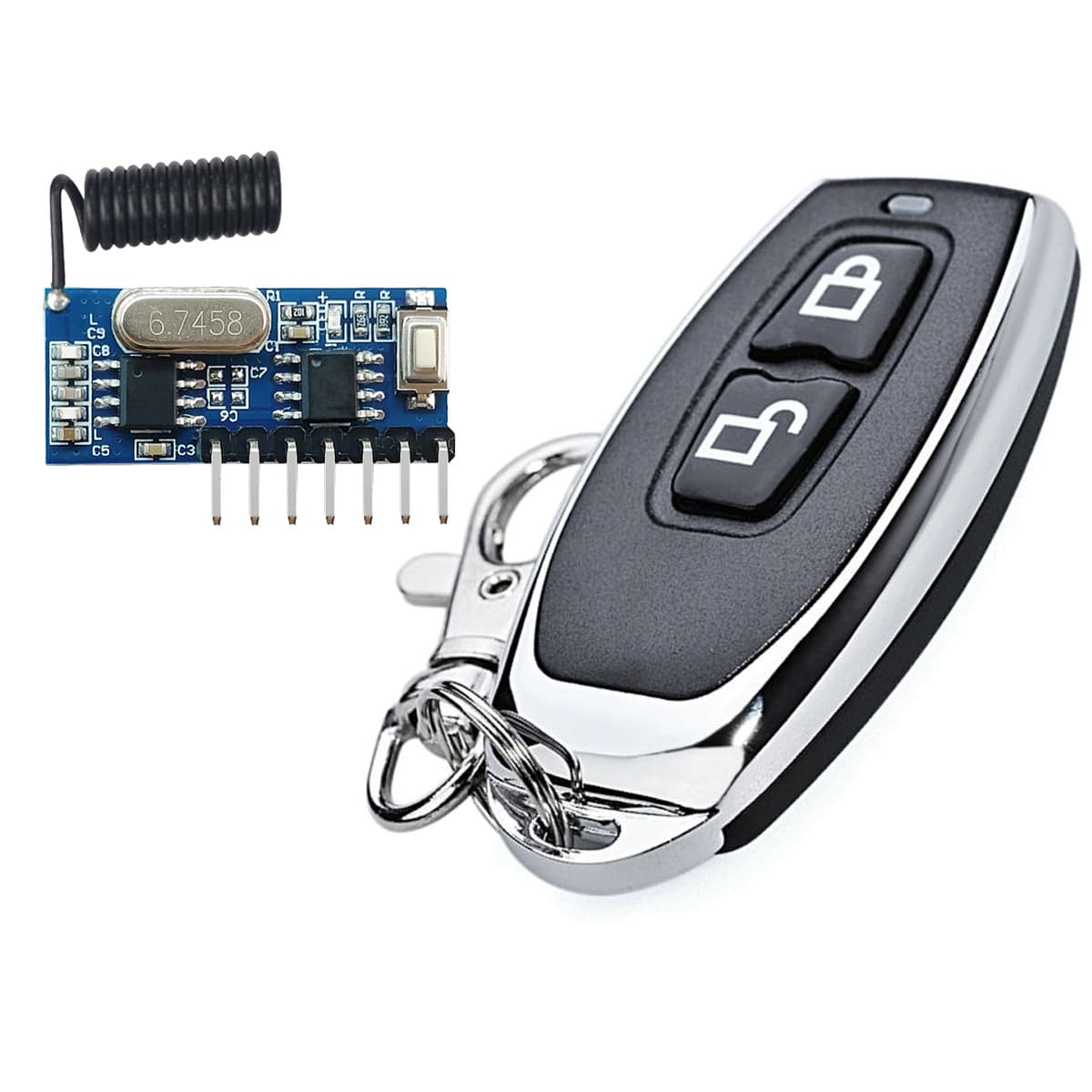HCS301 Rolling Code Remote Control and Receiver Module 1-Button 2-Button 3-Button 4-Button Wireless Transceiver Module 315/433