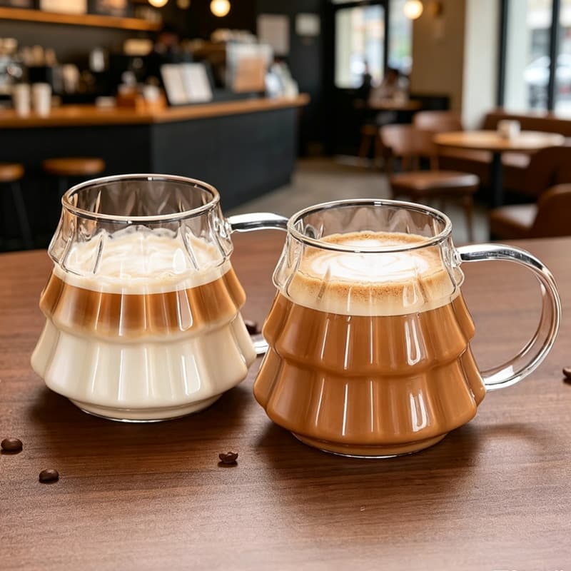 Pinecone Mug with Handle, Heat-Resistant Drink Cup for Milk and Coffee, Christmas Gift Cup, Borosilicate Christmas Tree Glass Cup