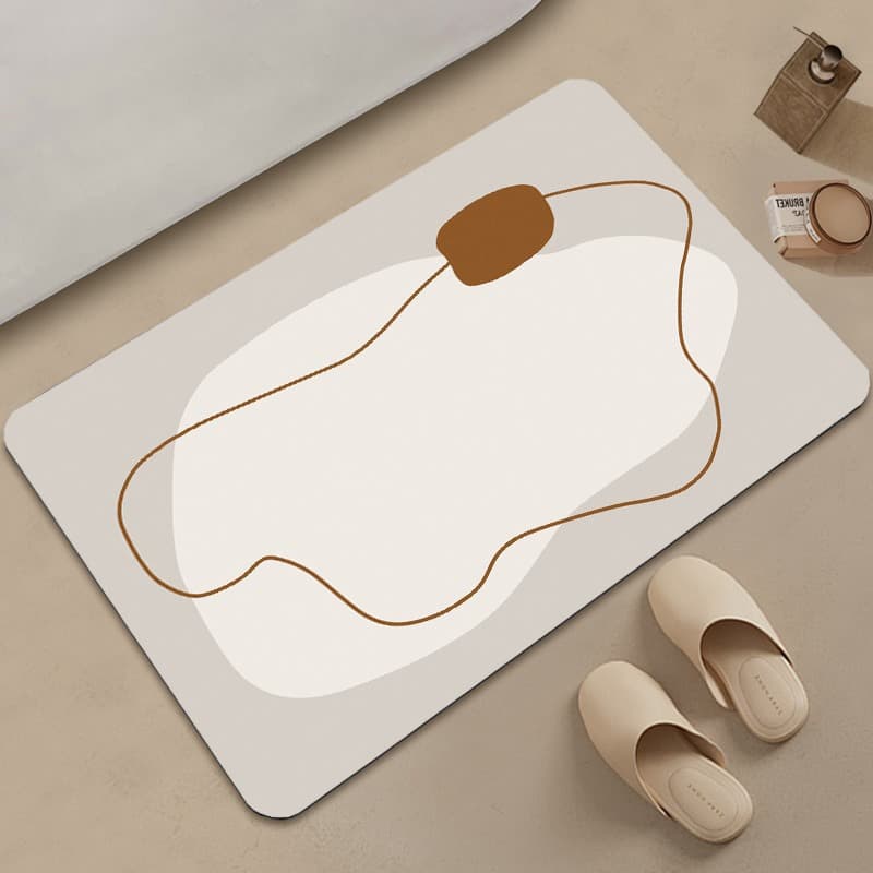 Premium Luxury Diatomite Floor Mat for Shower and Bathroom, Quick-Dry Water Absorbent, Non-Slip Foot Mat, Dirt-Resistant and Durable Door Mat