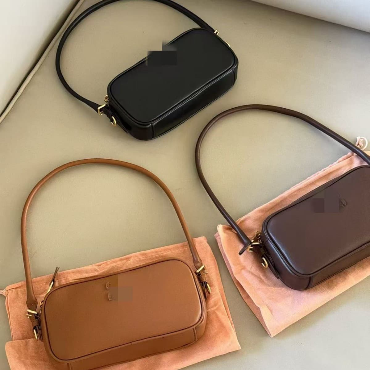 Unique Designer-Inspired Solid Color Light Luxury Simple Casual Trendy Frosted Suede Single Shoulder Underarm Handbag for Women