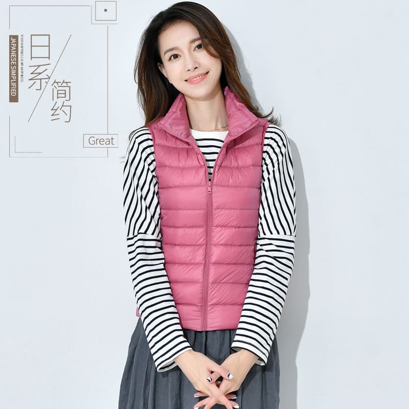 Women's Short Down Vest, Lightweight Down Vest, Winter Down Jacket, Outerwear