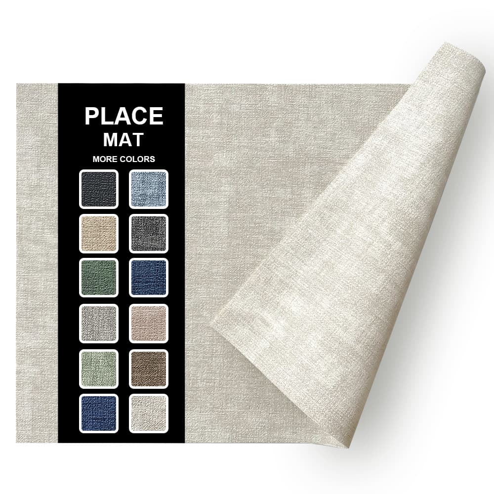 Nordic Style Double-Sided Leather Dining Mat Square Waterproof Heat Insulation Pad for Western Cuisine Home Hotel Use