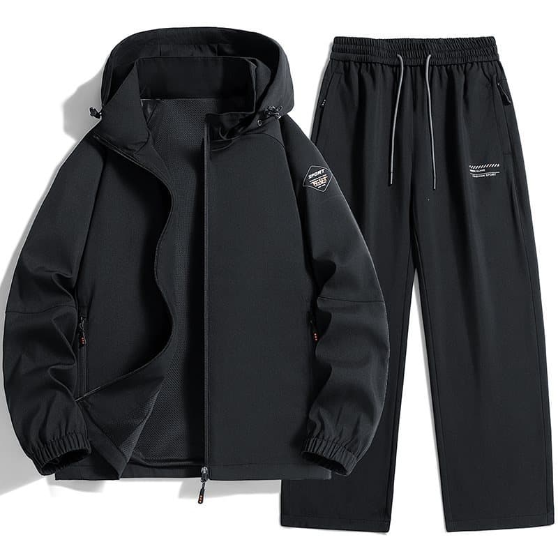 Middle-aged and elderly men's sportswear set, spring and autumn 2026 new dad casual wear, high-end men's outfit complete set