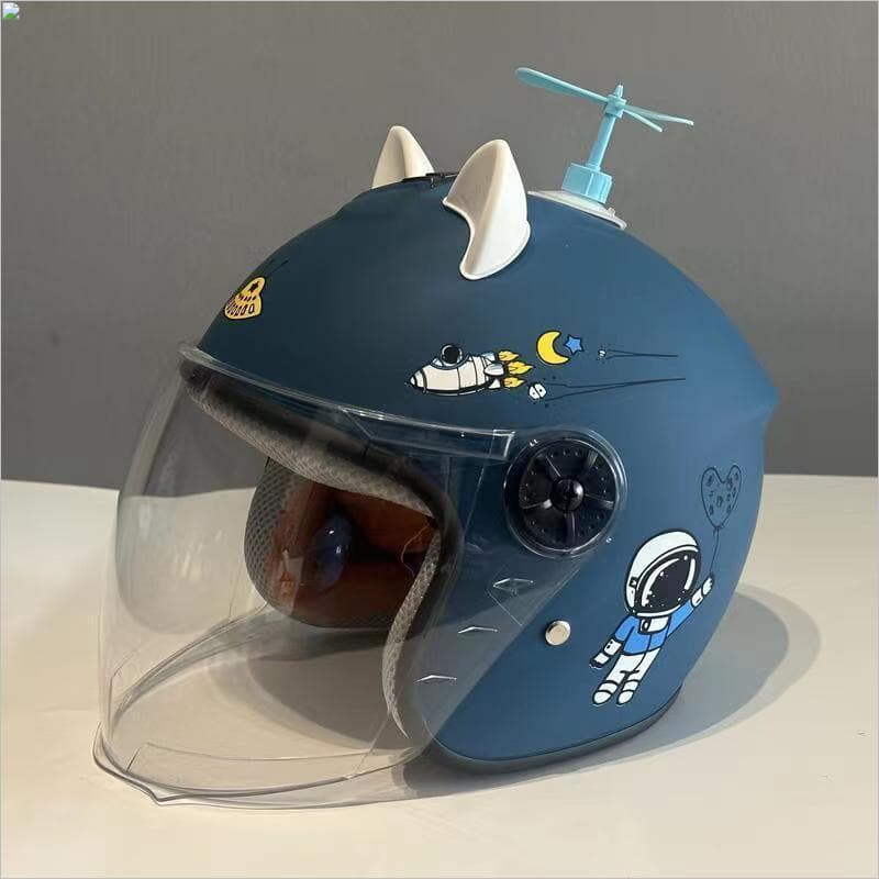 Children's Helmet for Electric Scooter and Motorcycle, Winter Warm, Cute, Four-Season Half Helmet, Rock Wood