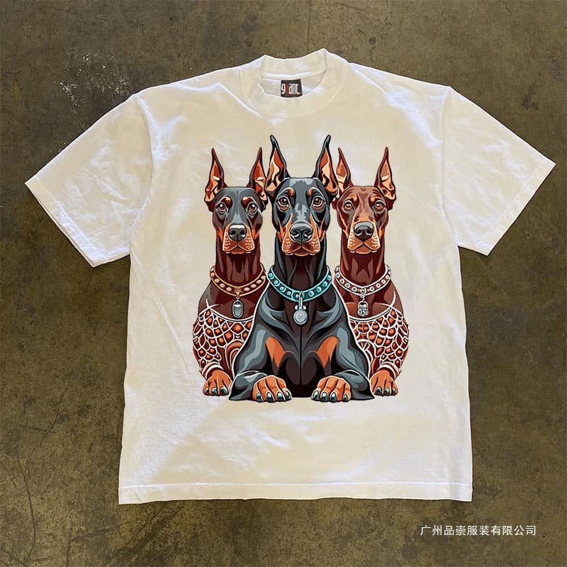 Cross-border European Size Doberman Pinscher Men's Fashion Summer T-Shirt