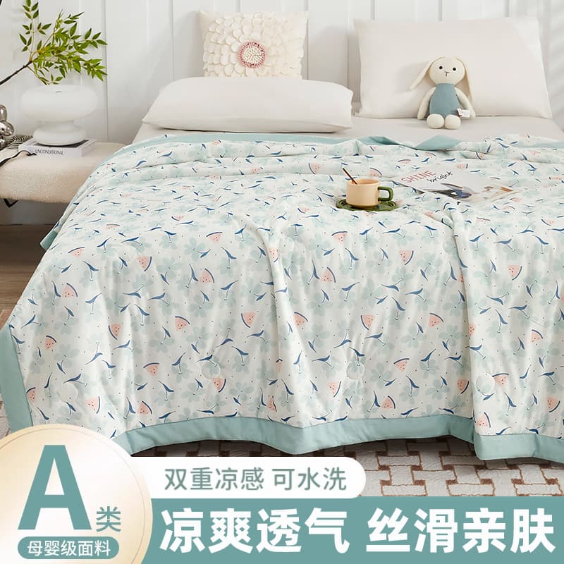Preschool Kids Summer Cooling Blanket Air Conditioning Blanket Ice Silk Summer Quilt Thin Cooling Blanket Machine Washable Summer Cool