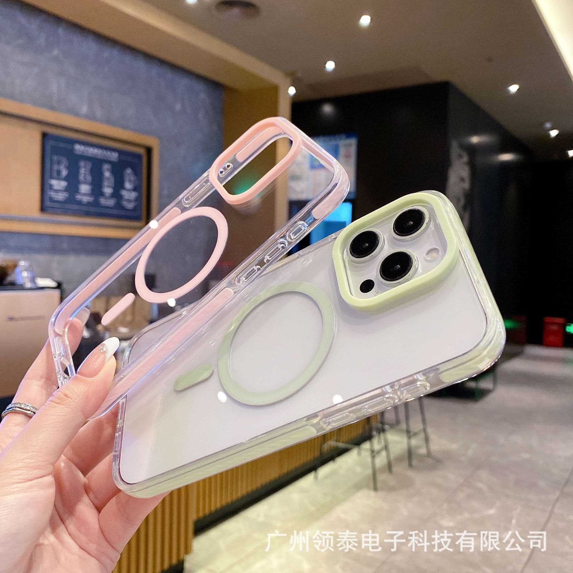 For Apple 16 Pro Max Phone Case Candy Color Magnetic Acrylic Shockproof 17 Protective Cover Quick-Release Anti-Drop