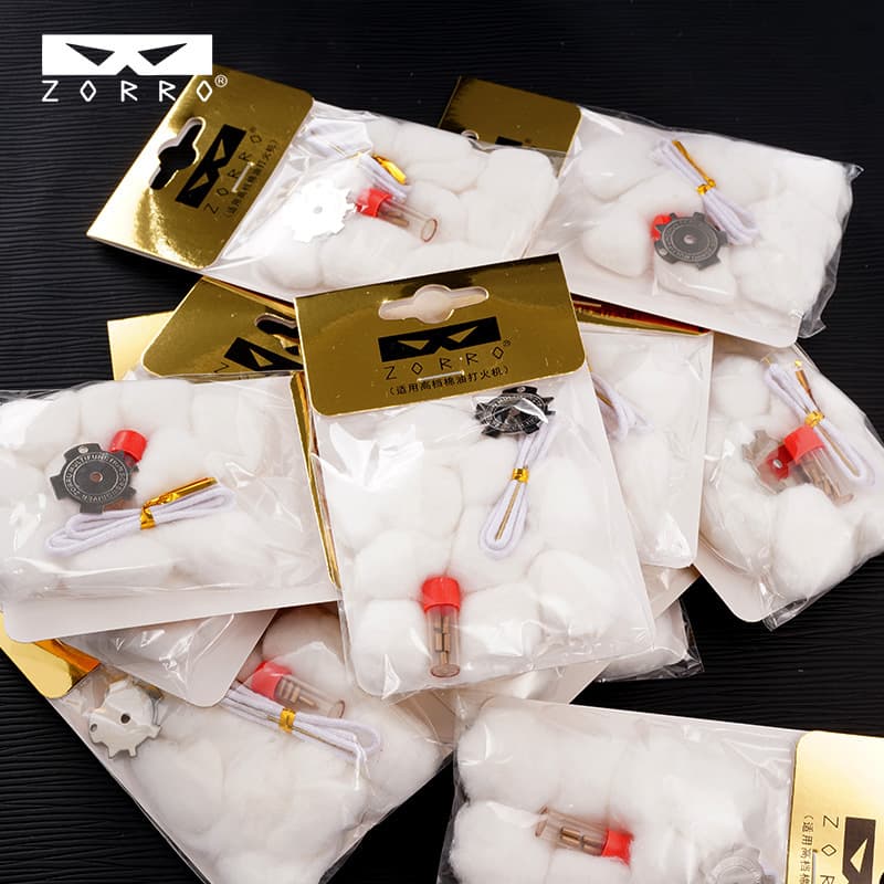 ZORRO Z225 Second Generation Cotton Wick, Degreased Cotton Fine Wick, Flint and Kerosene Lighter Accessories and Consumables