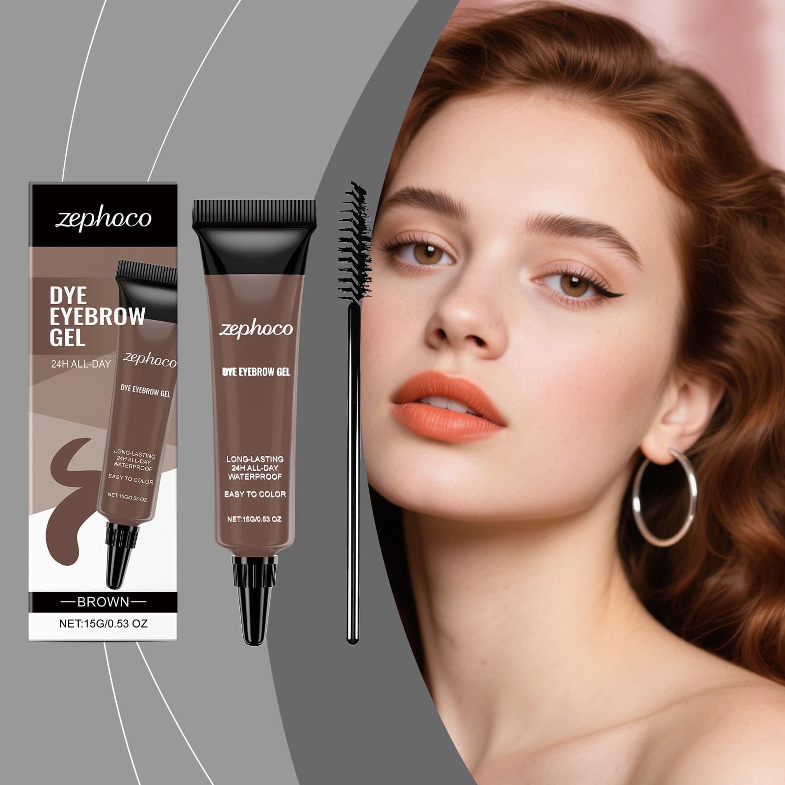 Zephoco Brown Waterproof Long-Lasting Eyebrow Pomade Defines Clear 3D Eyebrow Shape Smudge-Proof Daily Makeup Pomade