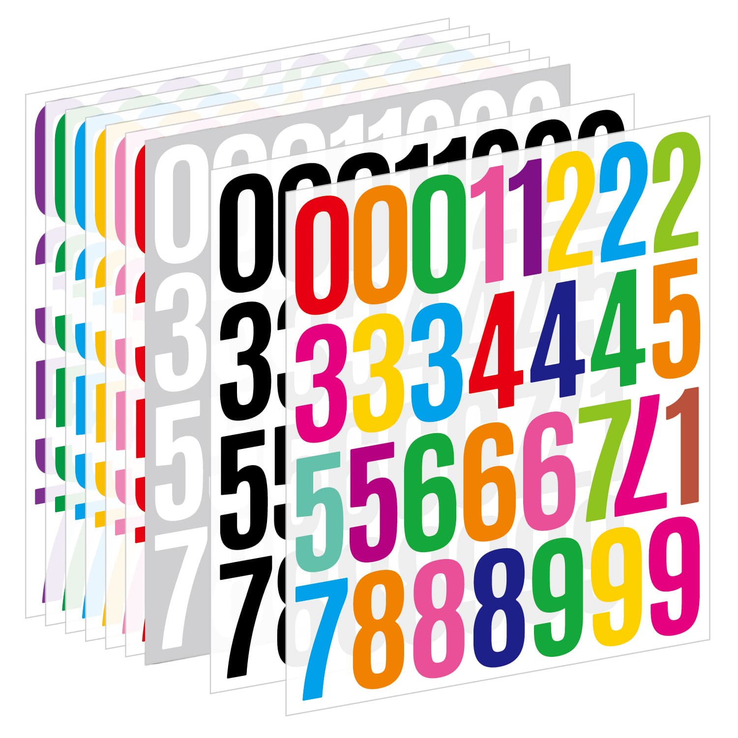 2-Inch Digital Sticker Cutting Die Self-Adhesive Vinyl Waterproof Number Label Classification Number Stickers