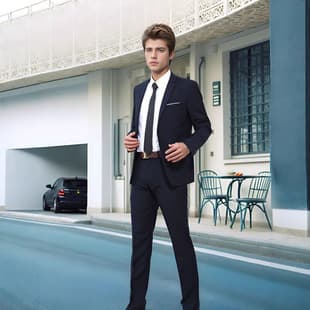 Suit Set Men's Professional Formal Slim Fit Business Casual Wedding Groom Suit Formal Wear Men's Suit
