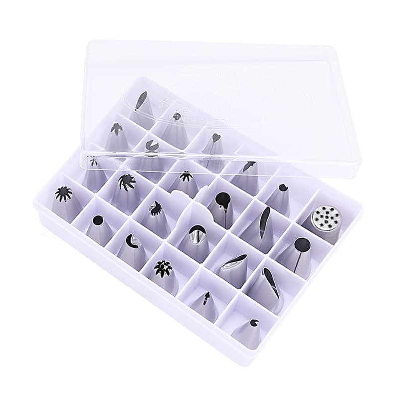 Stainless steel decorating nozzle 24-head boxed cake nozzle set cookie cream decorating tool is exquisite and easy to store