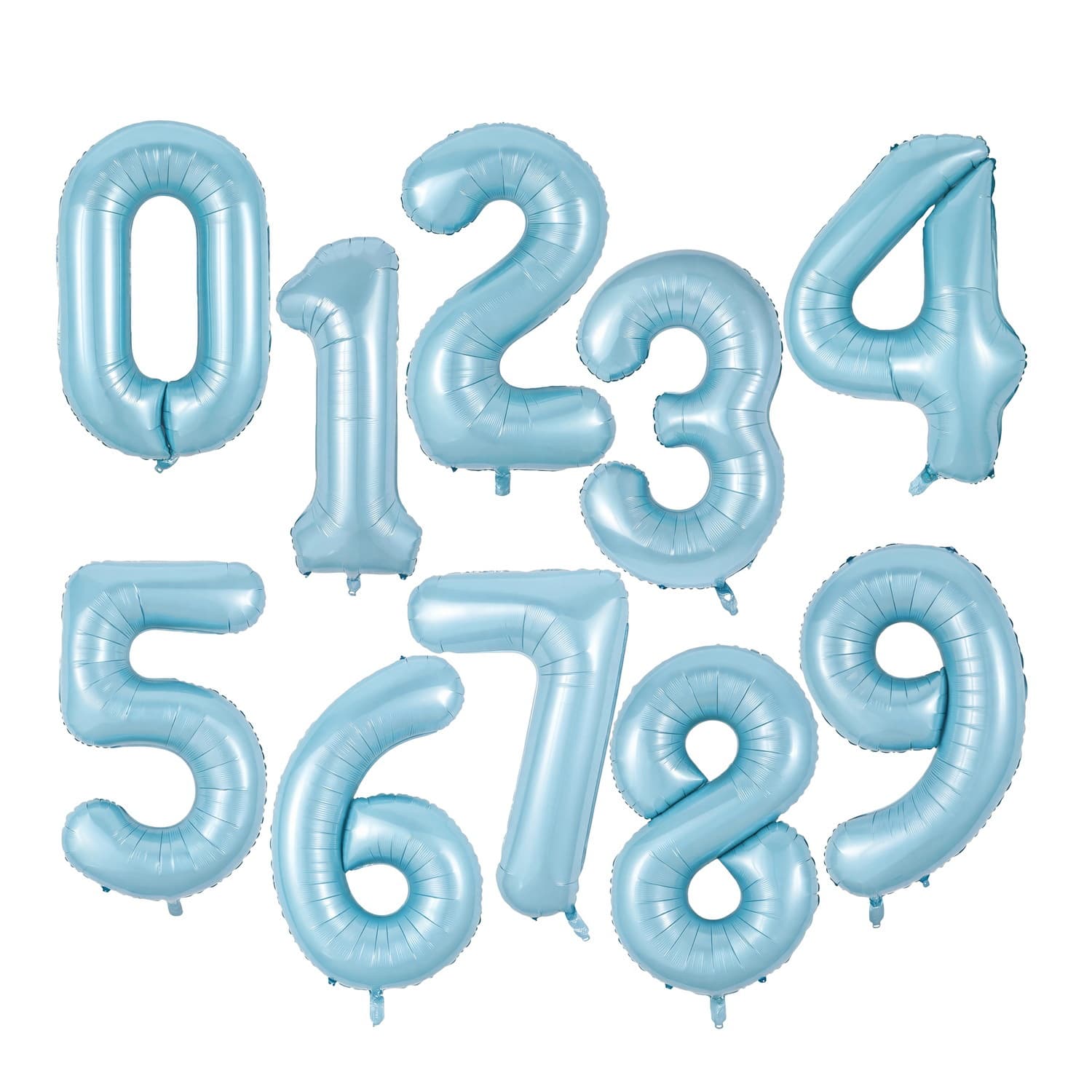 Cross-border 40-inch Pearlescent Blue Large Number Aluminum Film Balloon for Children's 100-Day Birthday Decoration, Wedding Party Photo Setup
