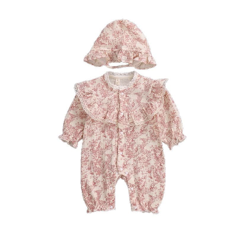 Fashionable Baby Girl Romper Newborn Infant Bodysuit Spring Autumn Princess 0-3 Months Outwear Crawling Suit