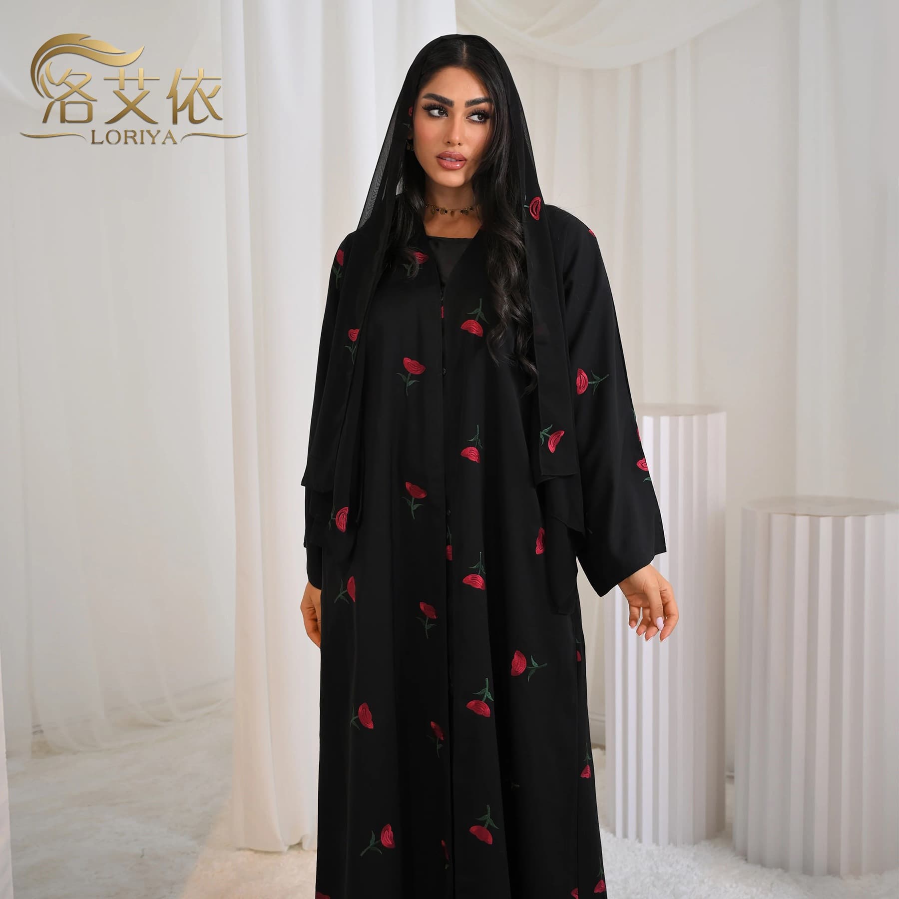 Plus Size Cardigan Cross-Border Floral Embroidery Cardigan LR1064