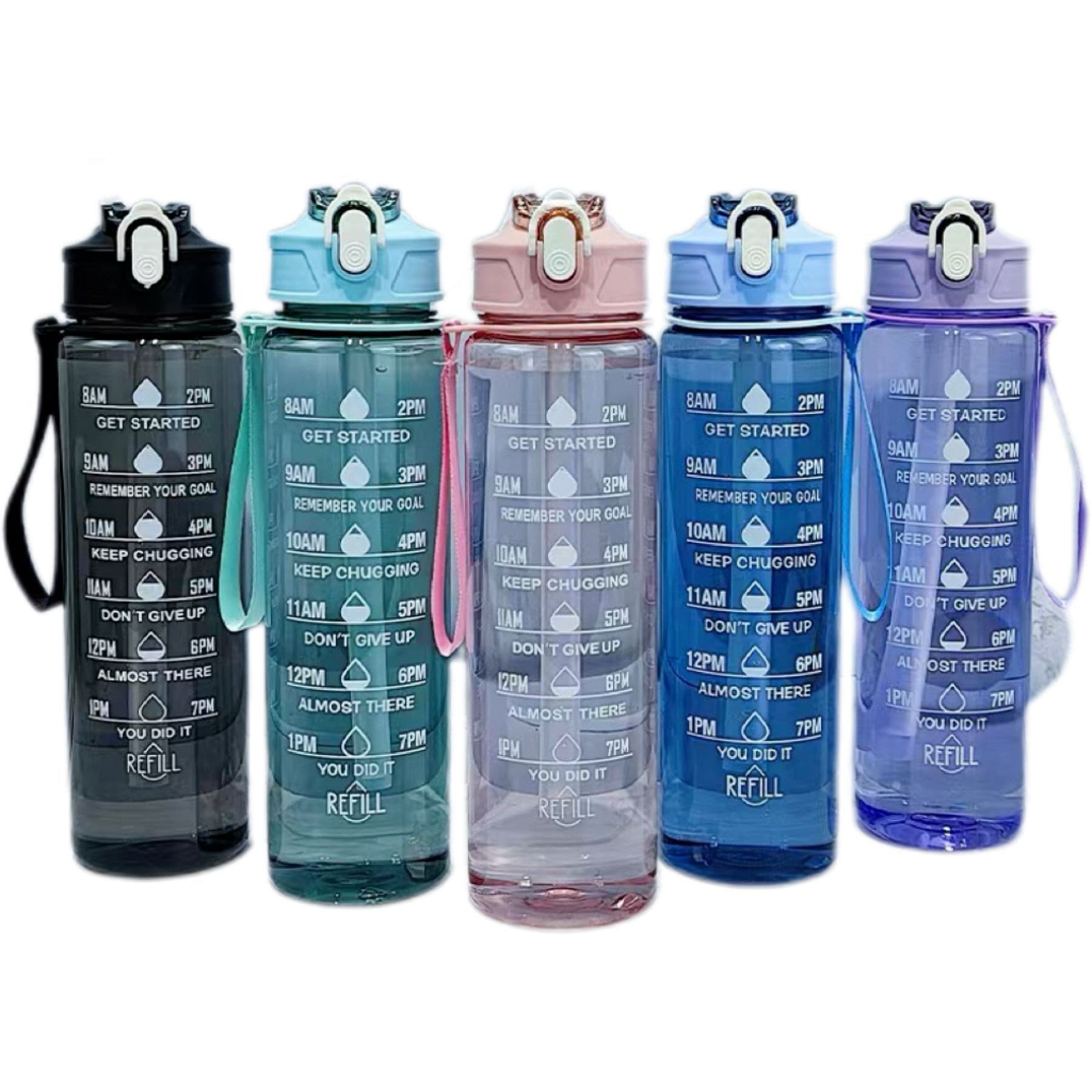 Transparent medium cup sports 750ml water cup straw portable handle plastic pc large water bottle pop-up sports water cup