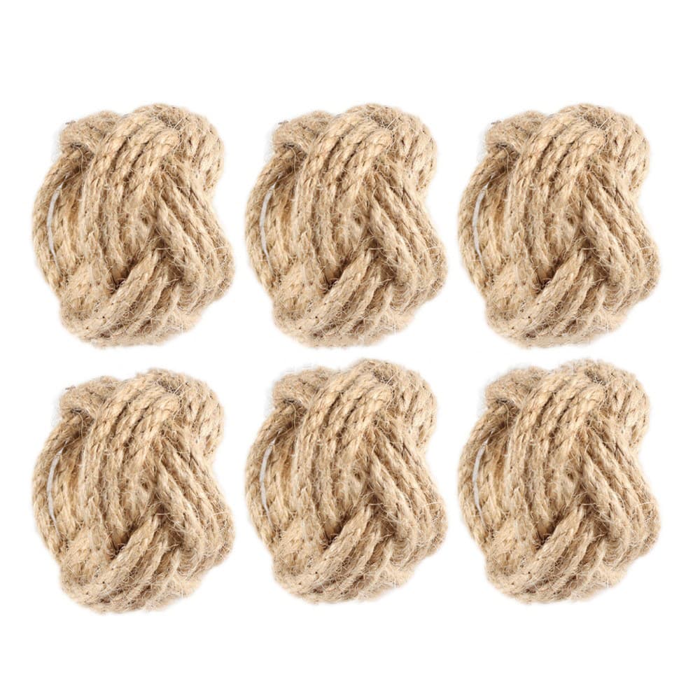 Cross-border spot brown hemp rope napkin rings, hand-woven napkin rings, hotel and Western restaurant napkin clips manufacturer wholesale.