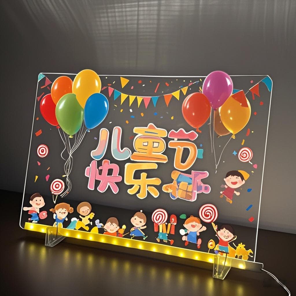 Children's Drawing Board Erasable Graffiti Painting DIY Educational Light-Up Acrylic Learning Hand Drawing LED Light Drawing Board