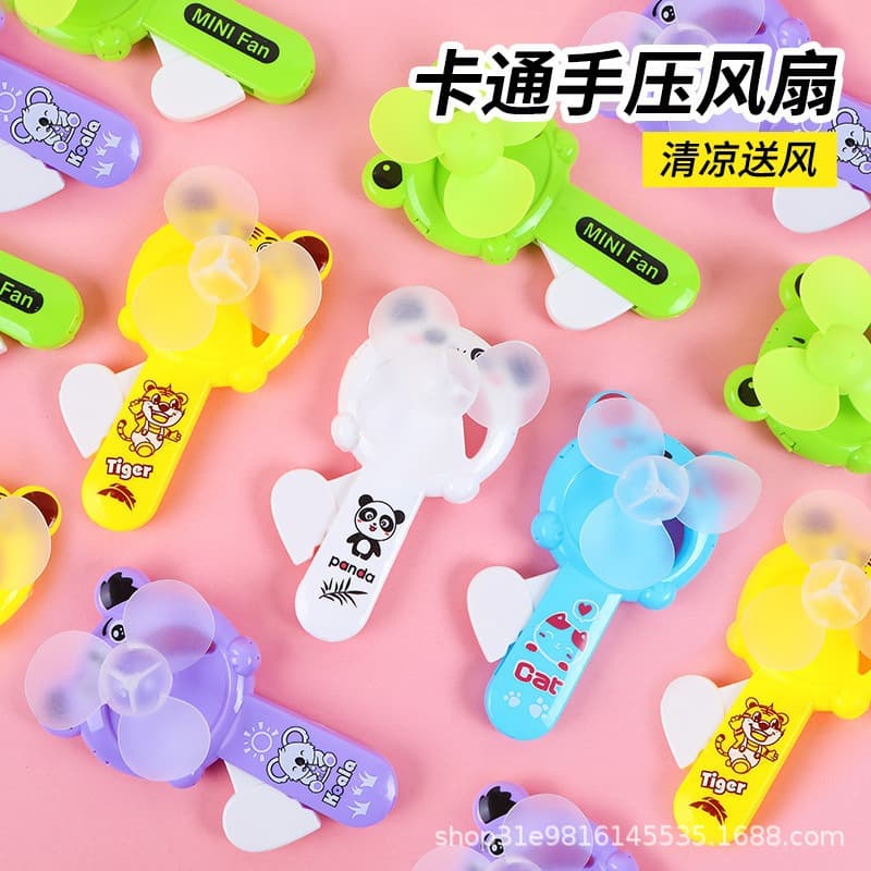 Summer cool creative cartoon hand-pressed fan mini portable children's small fan push-type hand-held manual fan