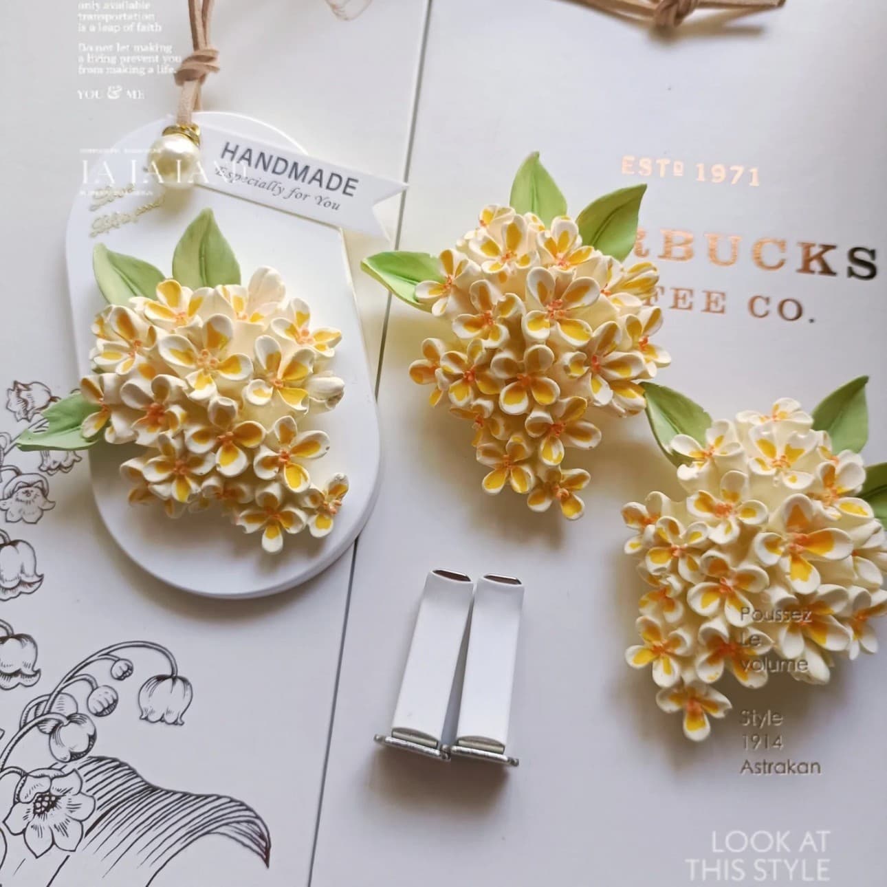 New Aroma Plaster Car Hanging Tag - Unpainted Flower Sign - Hand-painted DIY Gift - Can Be Dripped with Essential Oil as a Diffuser Stone