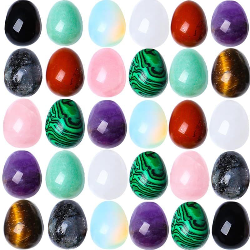 Cross-Border Natural Crystal 2cm Small Egg Stone Mini Jade Material Bird Egg Raw Stone Ornament, Handheld Plaything