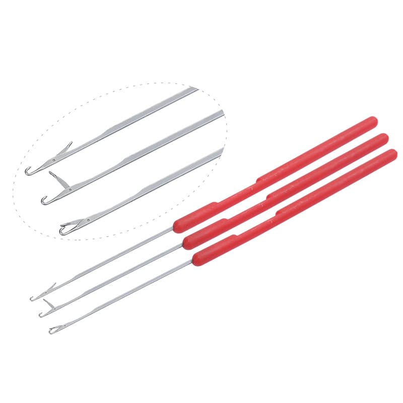 Small Hook Needle, Tongue Groove Needle, Plastic Handle Crochet Beading Tool, Threading Hand-Woven Sweater Needle, Rope Needle, Thread Needle