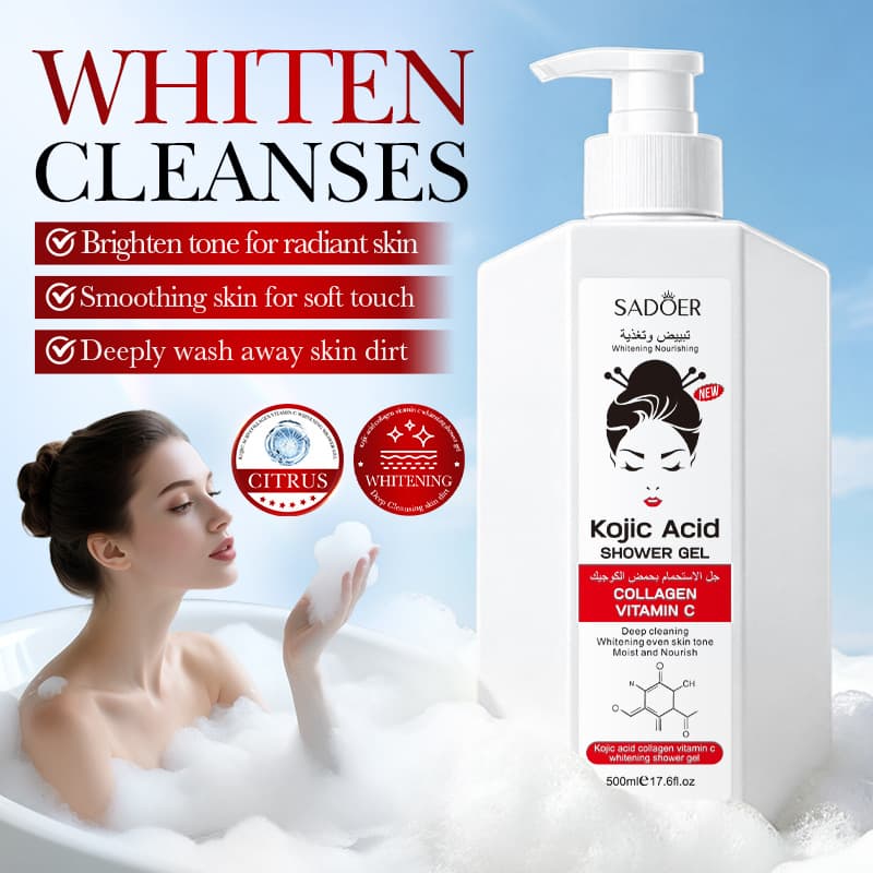 Cross-border SADOER Kojic Acid Collagen Vitamin C Beauty. Whitening Shower Gel Skin Care Products Spot Foreign Trade Factory Direct Sales