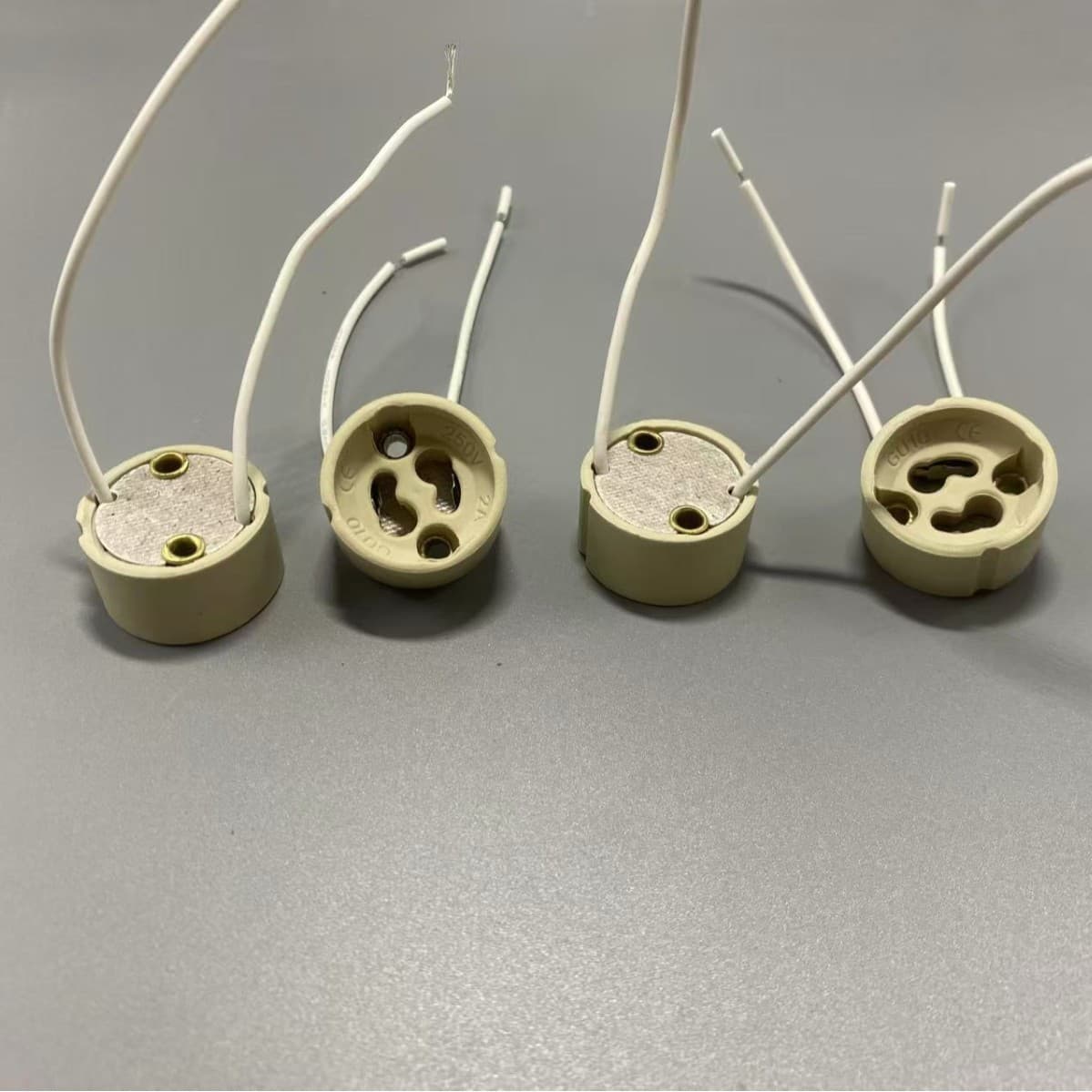GU10 Ceramic Lamp Holder with Silicone Wire, High-Temperature Resistant G5.3 Halogen Bulb Base