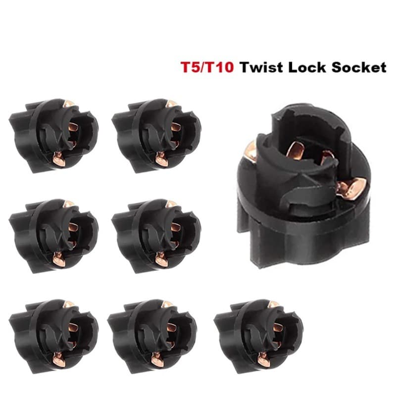 Cross-border Car Dashboard Light T5 T10 Socket Gear Light Air Conditioning Light Base Connector Copper Car Motorcycle Accessories