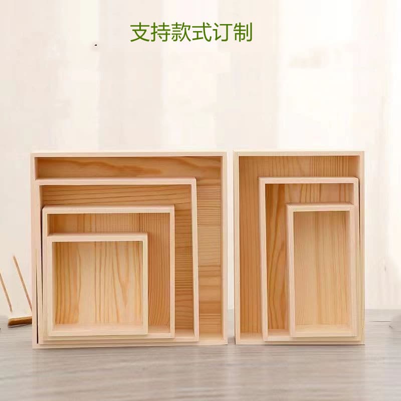 Lidless Wooden Box for Wedding Favor Gift Box, Wooden Candy Box, Floral Packaging Wooden Box, A4 Paper Storage Long Square