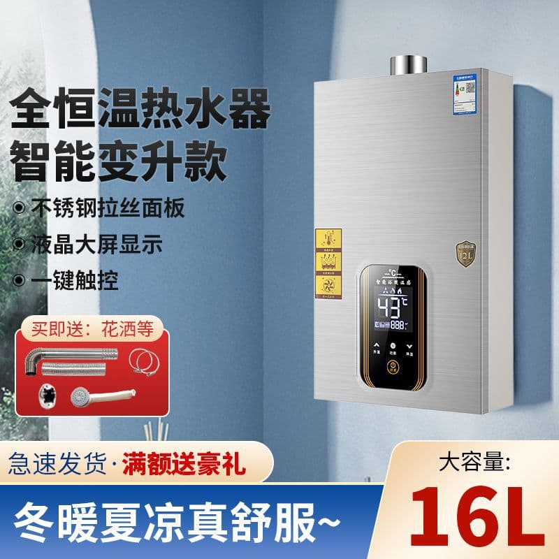 Gas Water Heater for Home Bathing, Plug-in Constant Temperature Smart Water Heater, Large Capacity, Cross-border Single Unit Free Shipping