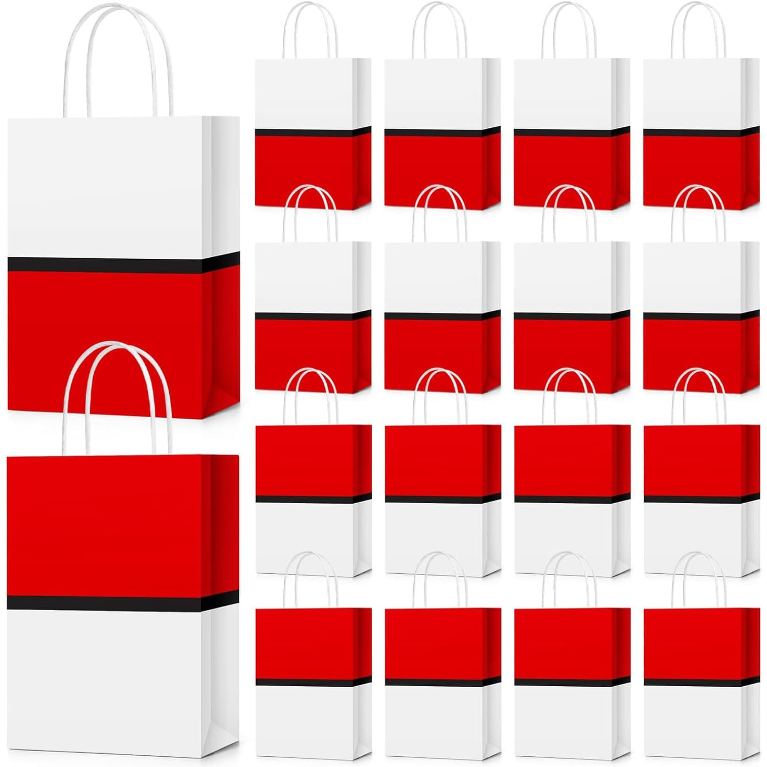 Red and White Cartoon Animation Party Favor Bag Birthday Candy Bag with Handle Children's Birthday Decoration Supplies