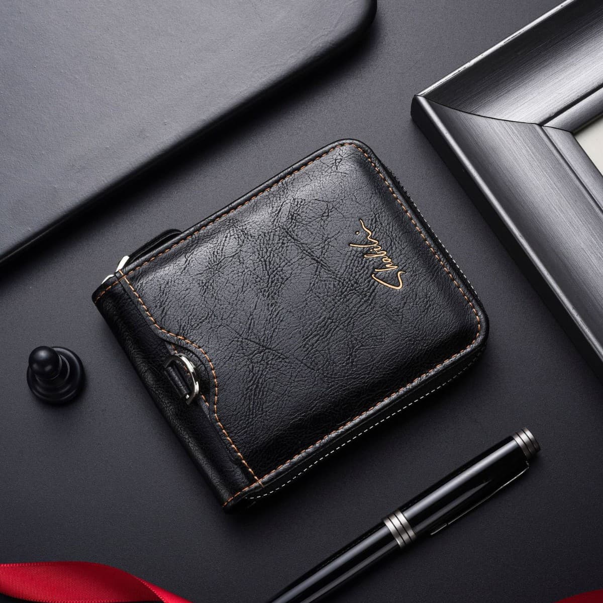 Cross-Border Men's Short Wallet Multi-Card Slot PU New Style Men's Wallet Compact Large Capacity Mini Wallet