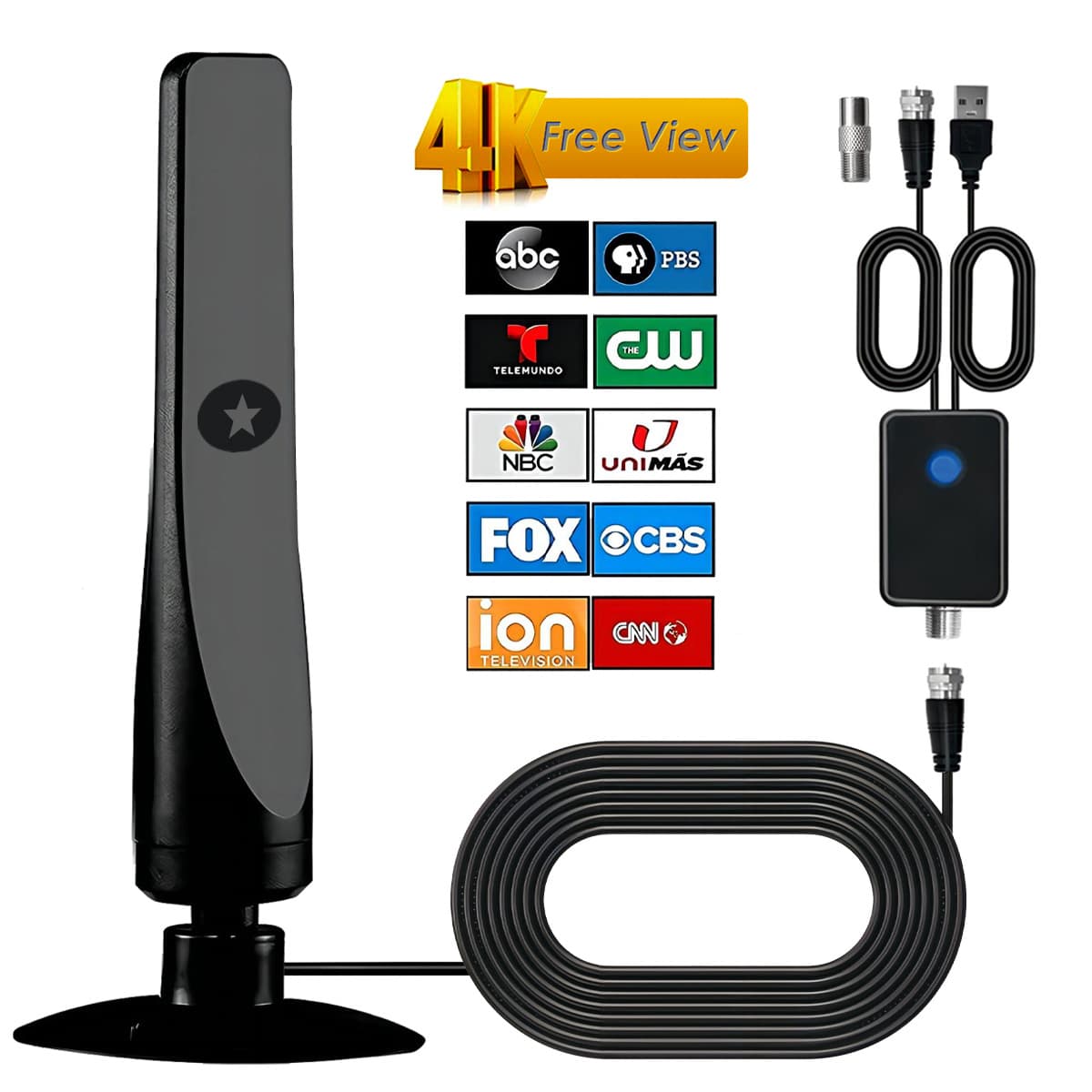 4K High Definition Smart TV Digital Antenna Signal Booster Indoor Outdoor Receiver Broadcast Signal Television Antenna