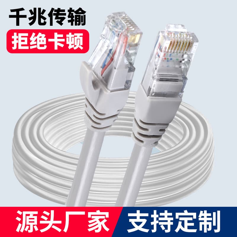 Cat6 Ethernet Cable with RJ45 Connectors, Network Patch Cable, 8-Core Twisted Pair Gigabit Computer Network Cable, 1 Meter Finished Cable