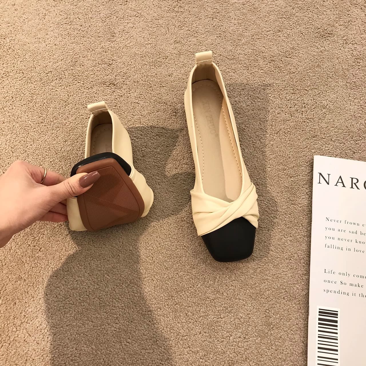 Evening breeze warm soft-soled single shoes scoop shoes wholesale spring and autumn with skirts grandma flat-soled Mary Jane casual women's shoes