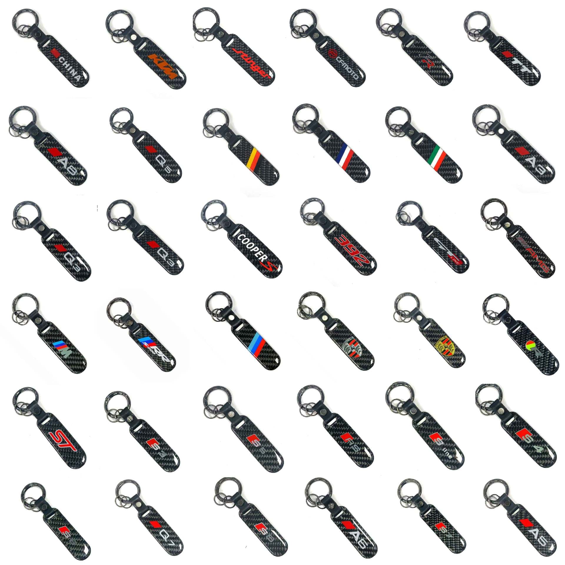 Car Keychain Pendant, Decorative Item, Trendy Brand Creative High-End Car Keyring, Genuine Carbon Fiber Keychain