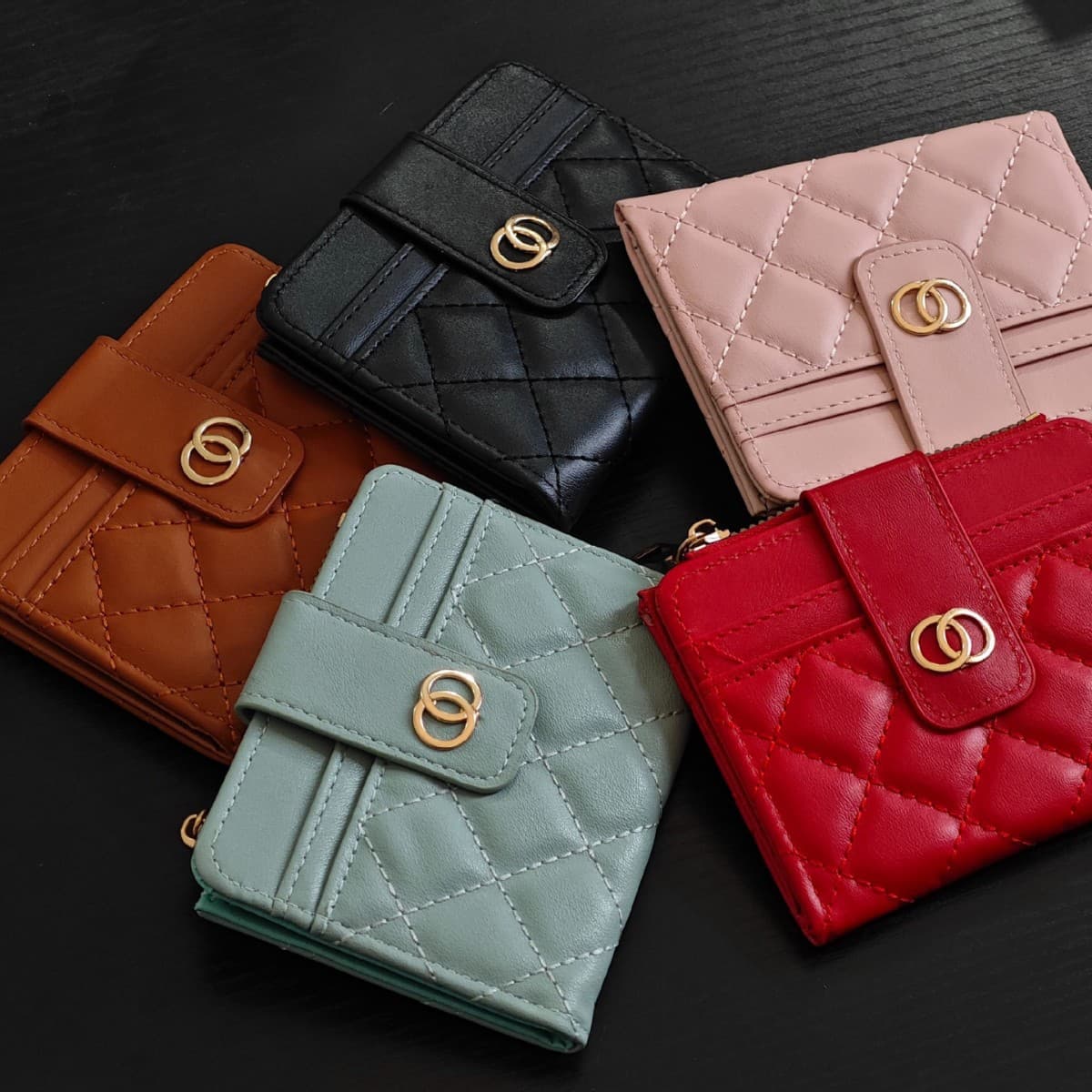 New Korean Style High-End Diamond Pattern Women's Wallet Short Card Holder Multi-Slot Coin Purse Wallet Money Clip Drop Shipping