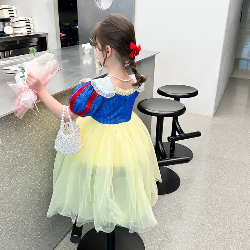 Girls Snow White Dress Fashionable Baby Summer Dress Children's Performance Costume Cosplay Outfit