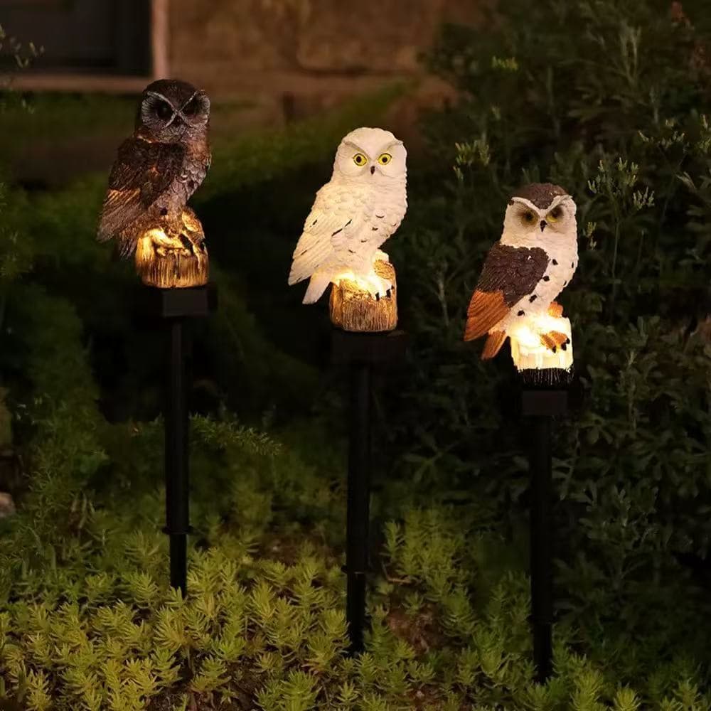 Resin Animal Owl Solar Ground Light Cross-border Ground Light Outdoor Decor Lawn Garden Courtyard Light